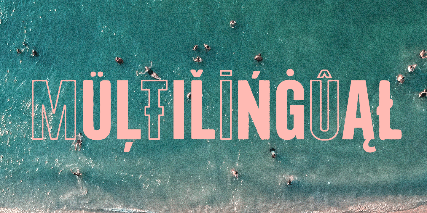 Beispiel einer Coastal Outline Rough Oblique-Schriftart